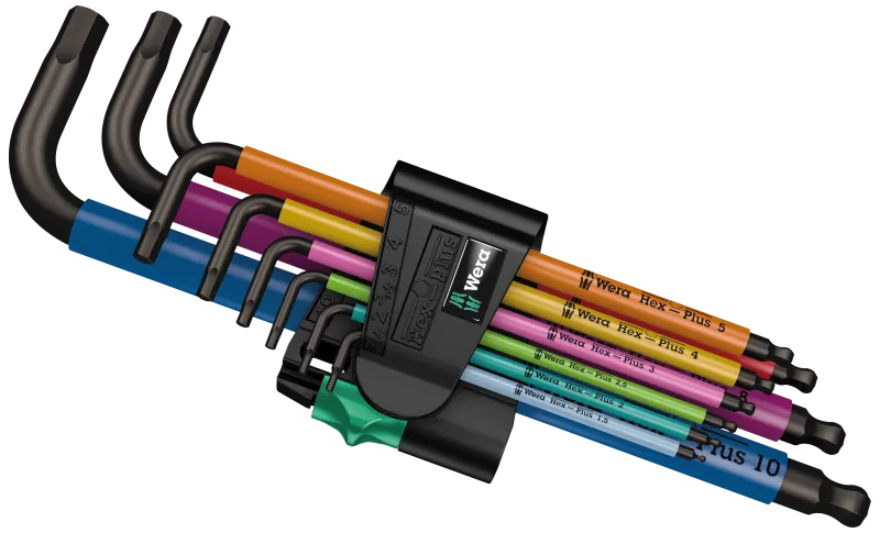 Stiftnøglesæt 950/9 1,5-10mm m/kugle multicolour