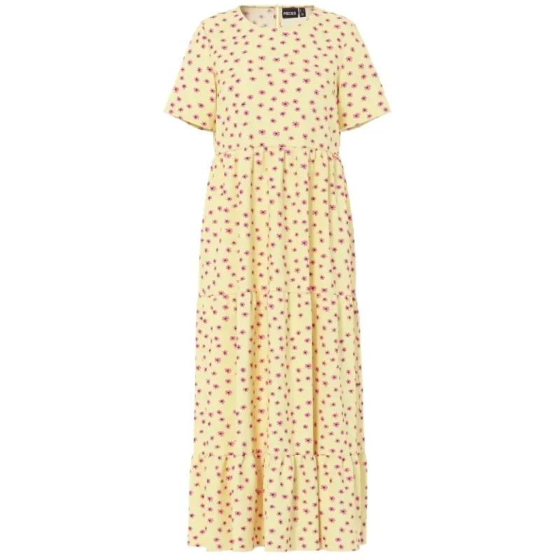 PIECES dame kjole PCEVIE - French Vanilla FLOWER