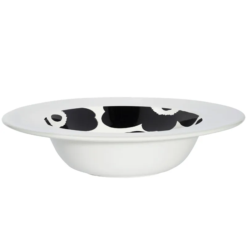 Marimekko Unikko Syvä Lautanen dyb tallerken 20 cm, hvid/sort