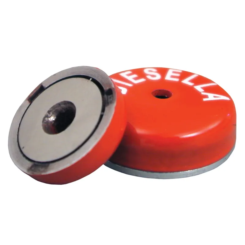 Lav Pottemagnet Alnico Ø28,5x8,75 mm med Ø4,75 mm hul (49N)