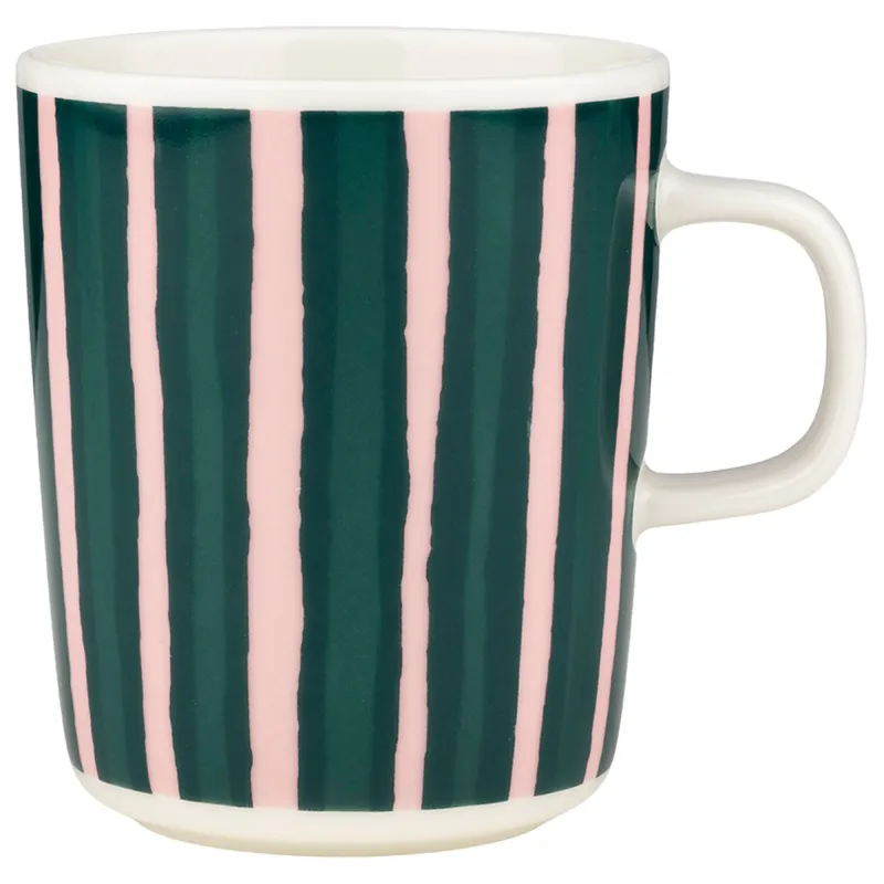 Marimekko Piccolo kop 2,5 dl, hvid/grøn/rosa