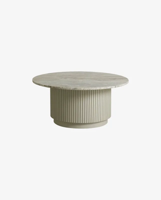 Nordal - ERIE rund sofabord, ø90 cm  -  elfenben marmorbordplade