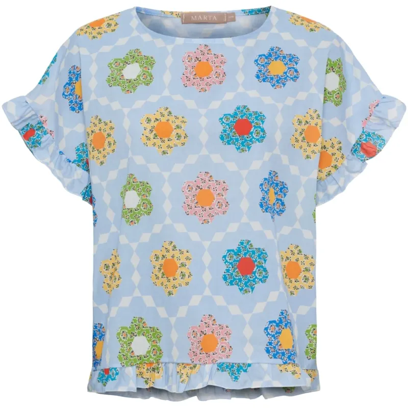 Marta du Chateau dame top MdcKasimira 268483 - LightBlueIPA1401D2