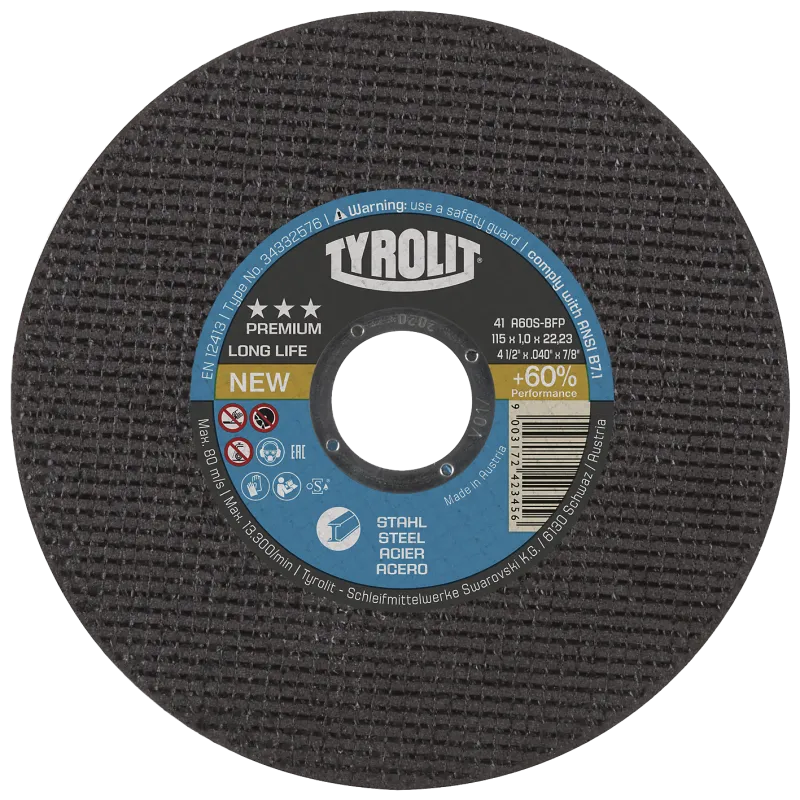 Skæreskive Premium 41F ø115×1,0 A60S-BFP