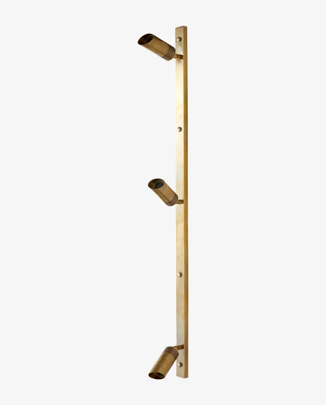 Nordal - BRAGI væglampe, 3 spotlys  -  messing  -  Ø6 cm