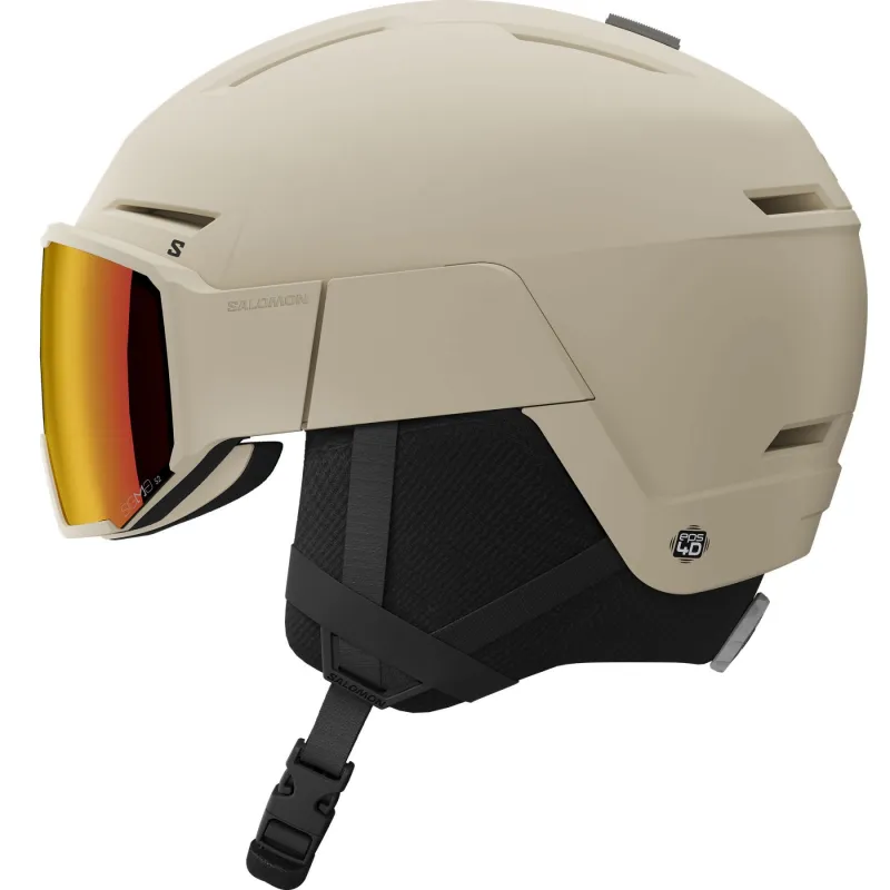Salomon Osmo Simga, skihjelm med visir, beige