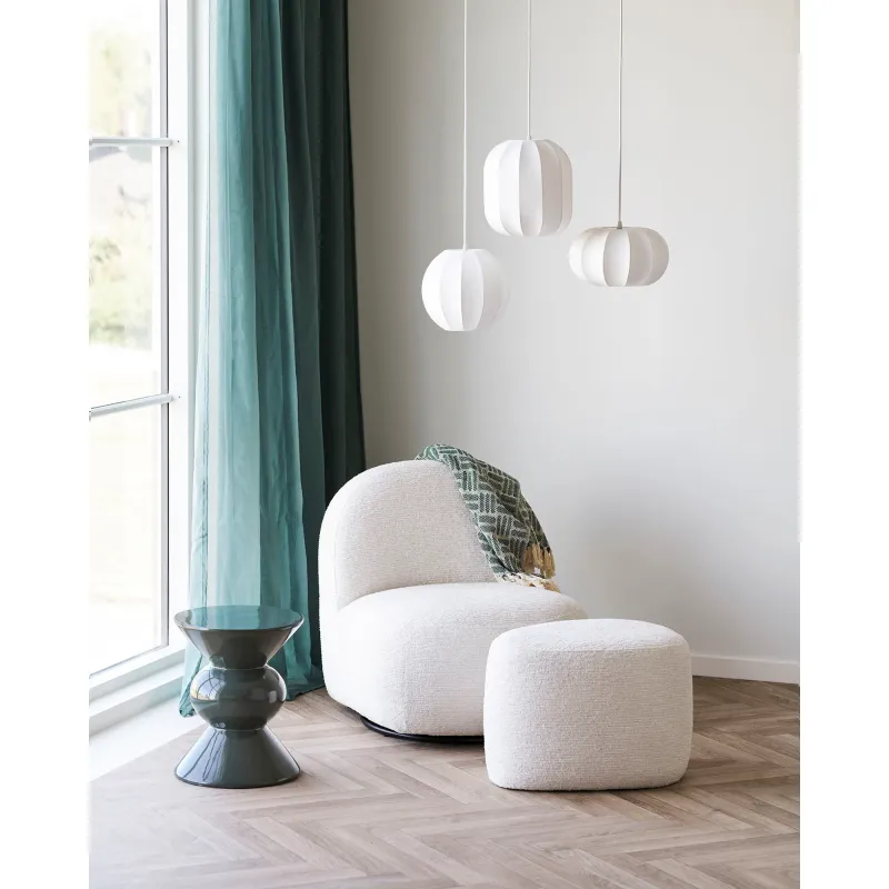 House Nordic  -  Milo Loungestol med drejefunktion, Off-White  -  67×74×70 cm