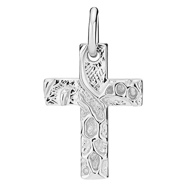 Vedhæng i Sølv med rustikt Kors rustikt 17x12 mm