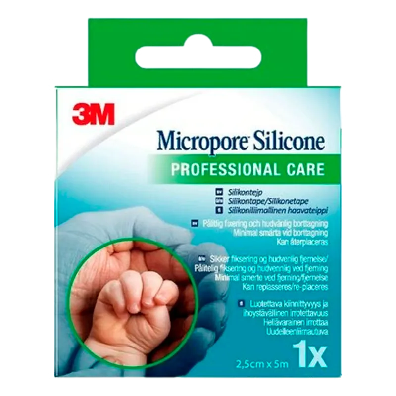 3M Micropore Silicone 2,5 cm x 5 m (1 stk)