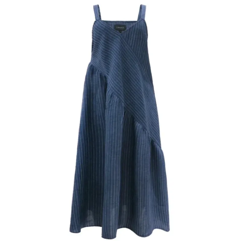 LIBERTÉ dame kjole ANNIEZETTE - Blue Pinstripe