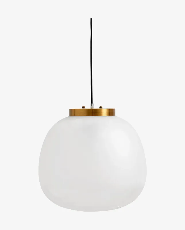 Nordal - FROST pendel, L  -  hvid og gylden  -  Ø40 × H37 cm