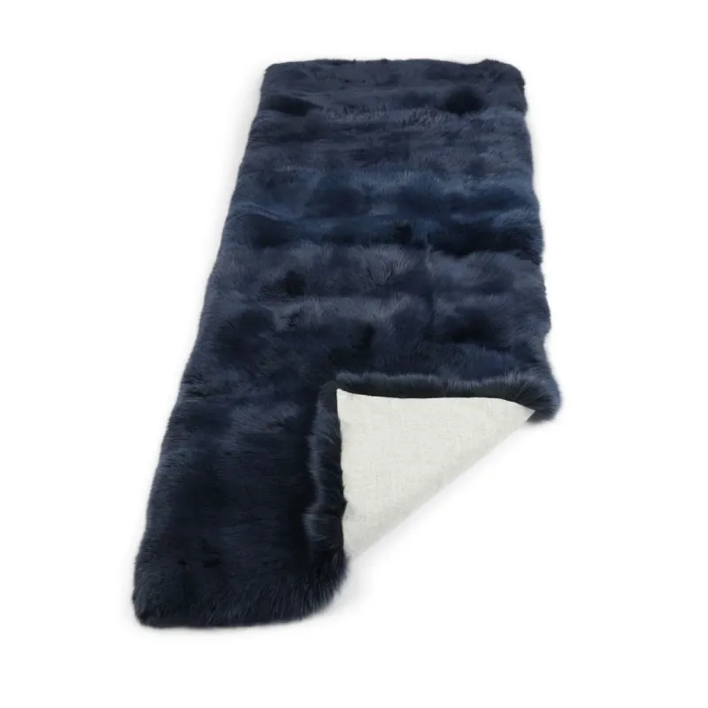 Premium ræveplaid | Cashmerebagside | Blå Indigo | 210x76 cm