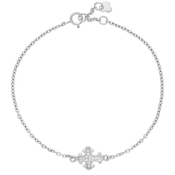 Dagmarkors armbånd i Sterling Sølv med zirkonia - 14 til 16 cm