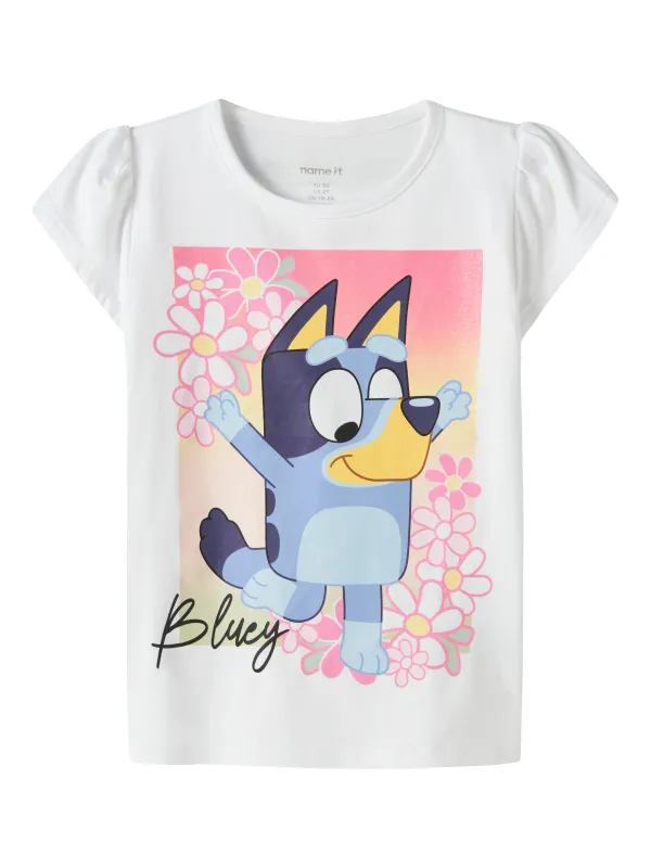 Name It Maka - Bluey SS Top - Bright White - 92 cm