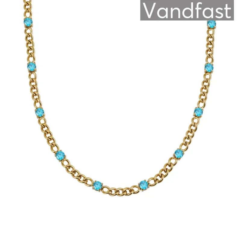 ANNEBRAUNER Panzer Aquamarine Halskæde 18K Guldbelagt