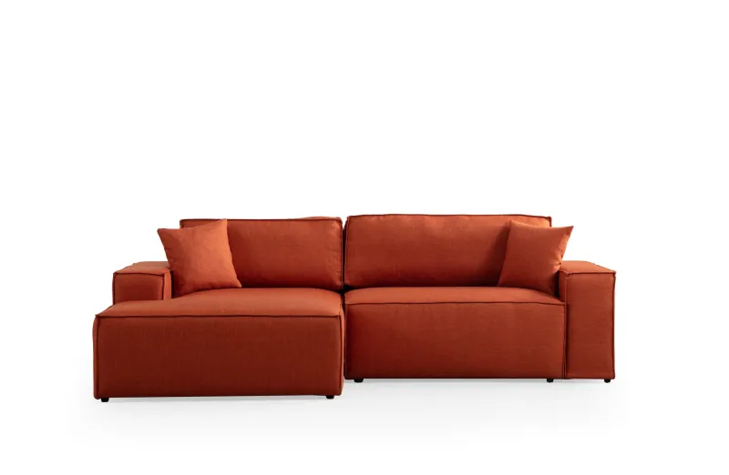 NORDVÄRK P?rlo venstre hjørnesofa, m. opbevaring - orange polyester