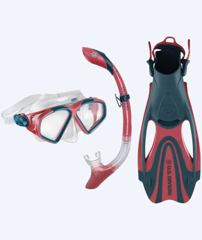 Aqualung snorkelsæt til voksne - Cozumel - Mørkeblå/rød