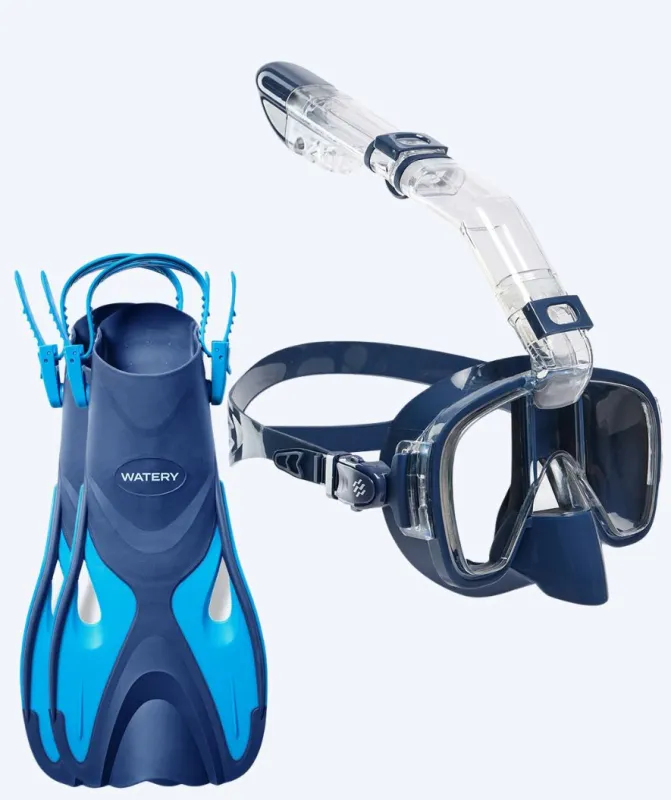 Watery snorkelsæt til voksne - Fisher/Pearl - Blå/mørkeblå - Snorkelsæt til voksne (+16 år)