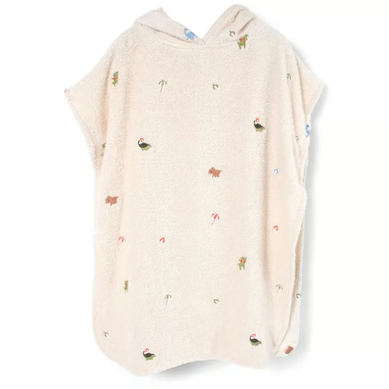 Filibabba Strandponcho M. Broderi Gots - Dino Beach (1 stk)
