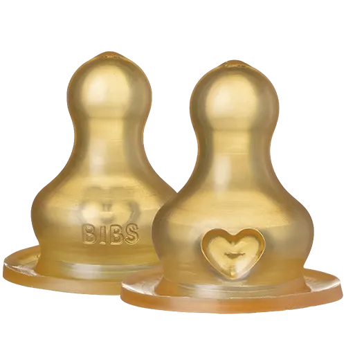 Bibs Bottle Nipple Latex Slow Flow (2 stk)