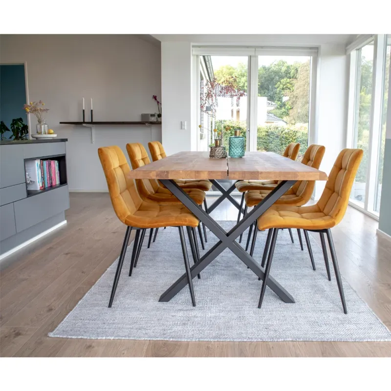Toulon Spisebord - I olieret eg med bølget kant - 200x95xh76x4 cm