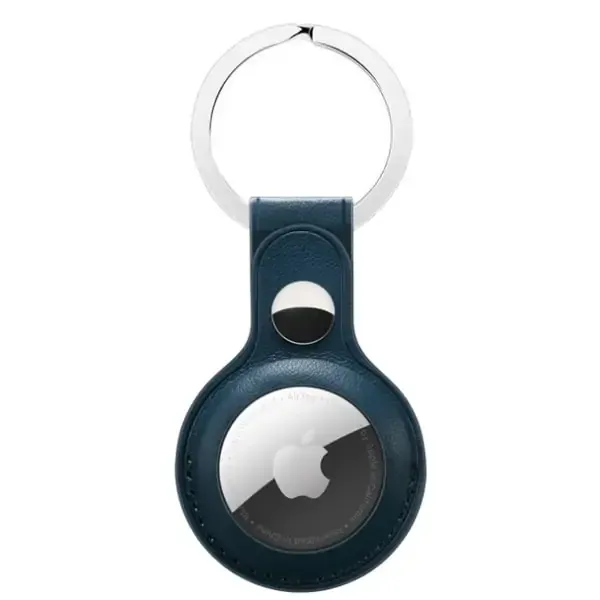 Apple AirTag læder nøglering. Ocean green.