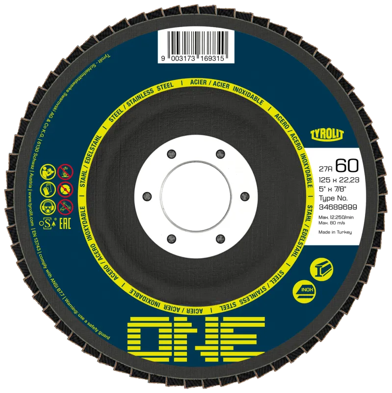 Tyrolit One lamelrondel form 27A ø125 ZA40Q-B