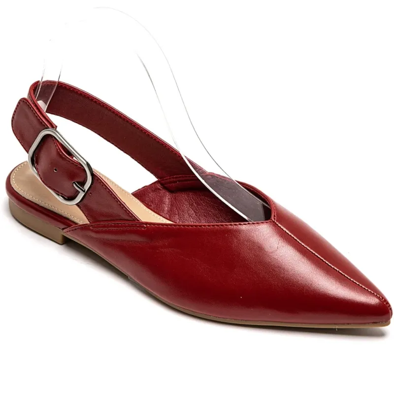 Amance dame slingback ballerinaer 9705 - Red