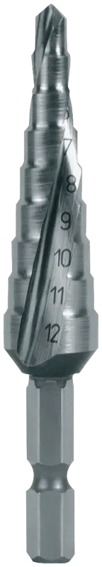 Trappebor HSS 1/4" 6kt. bit-skaft 9H 4,0-12,0mm