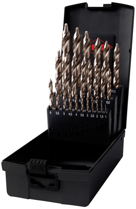 Spiralborsæt HSSE-Co5 Flowstep 25stk 1-13×0,5mm