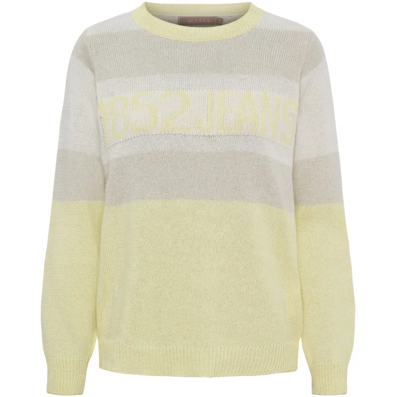 Marta du Chateau dame strik MdcBrielle KN8167 - Yellow/Beige