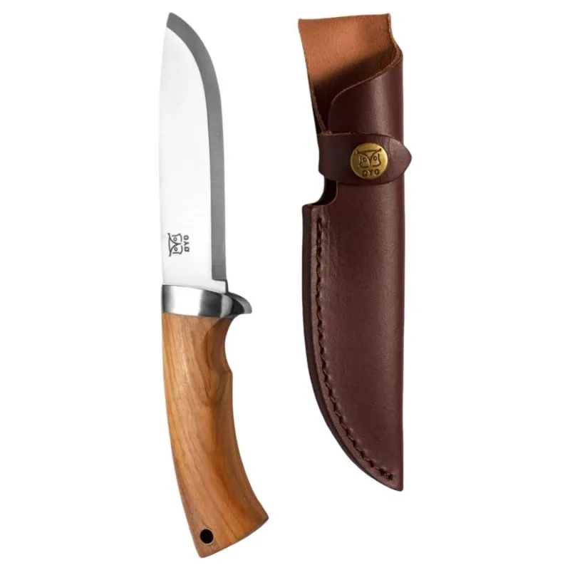 Oyo Rondane Junior Knife W/ Leather sheath, outdoorkniv, brun
