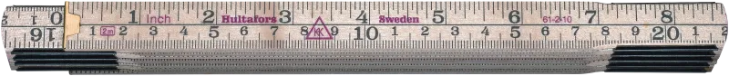 Tommestok 61-2-10 gradering mm/tomme, 2 m og 10 led