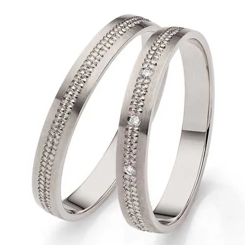 BARTOLI First Vielsesringe i Hvidguld med Diamanter 0,015 ct. - 3 mm
