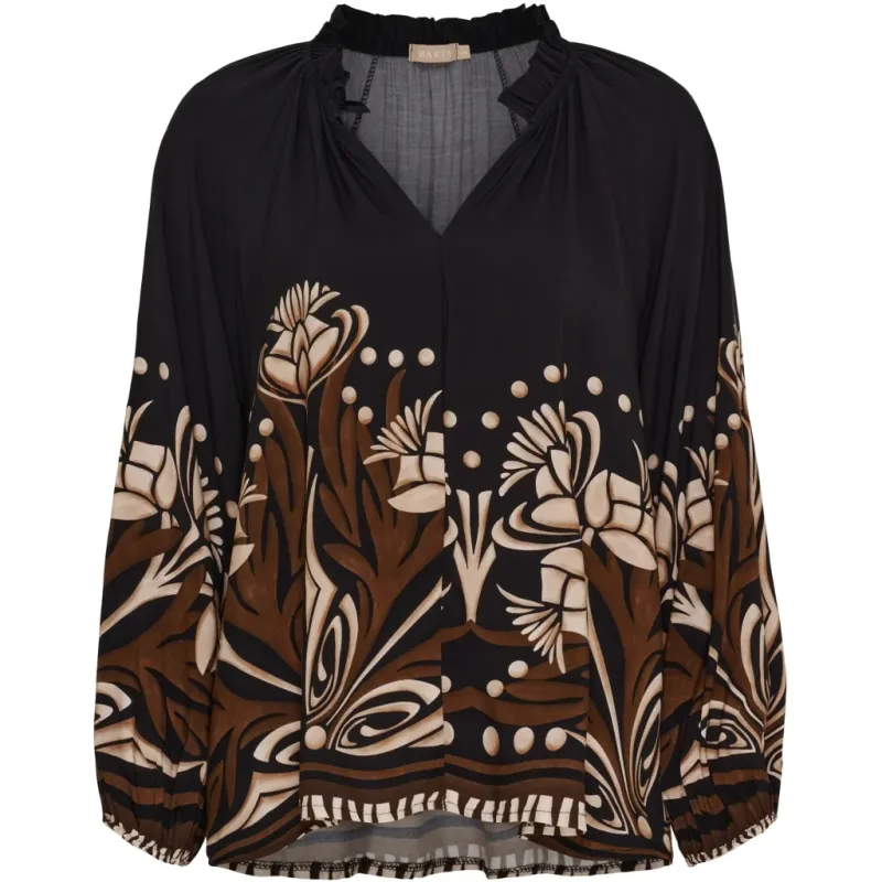 Marta du Chateau dame bluse MdcOctavia 003B - BlackNG313BA
