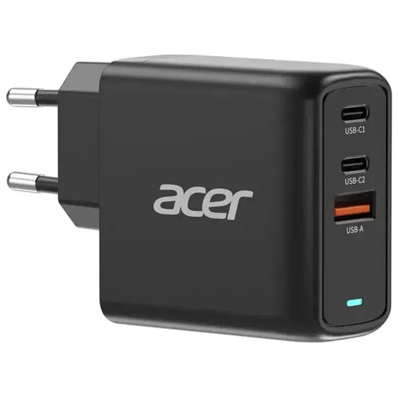 Acer OPD611 GaN USB-C Oplader 67W PD 2x USB-C & USB-A  -  Sort