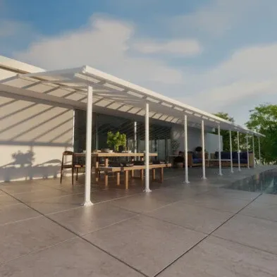 Palram Canopia - Terrasseoverdækning Feria 4x14,56m Hvid 55 m2