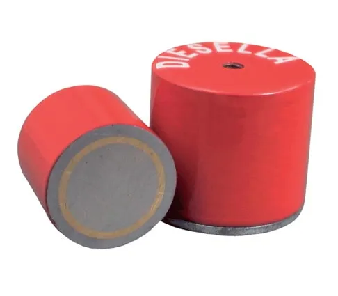 Høj Pottemagnet Alnico Ø17,5x16,0 mm med M6 gevind (28N)