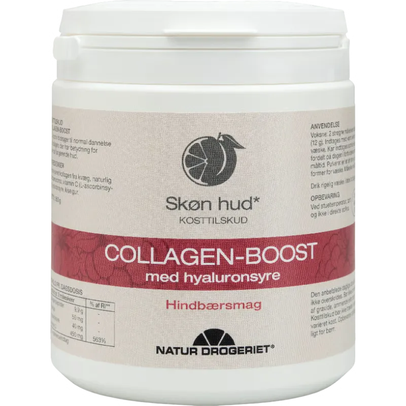 Natur Drogeriet Collagen-Boost M. Hyaluronsyre Hindbærsmag (350 g)