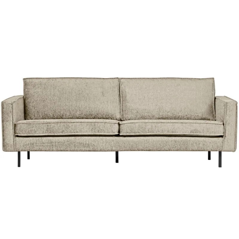 WOOOD Rodeo 2,5 pers. sofa - hvedemark fløjl stof og metal