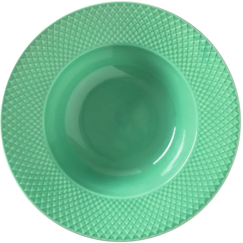 Lyngby porcelæn Rhombe Color dyb tallerken 24,5 cm grøn