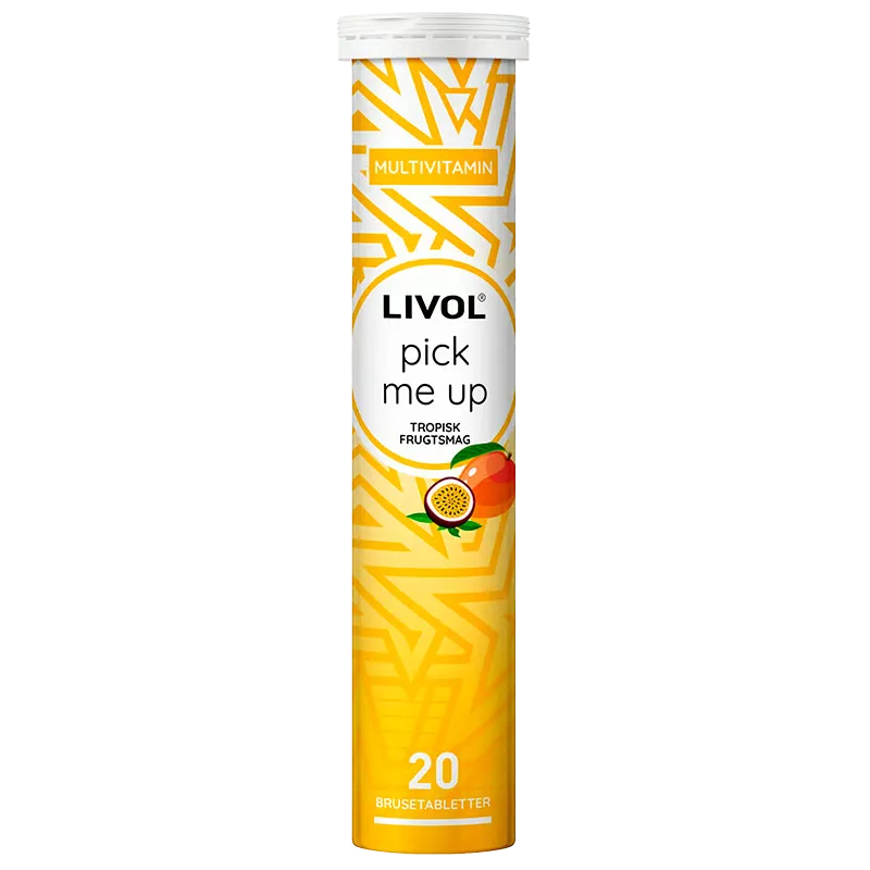 Livol Brusetabletter Pick Me Up, Tropisk Frugtsmag (20 stk)