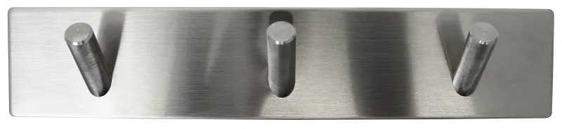 HOME It selvklæbende knagerække med 3 kroge i rustfrit stål 20 x 4 cm børstet krom