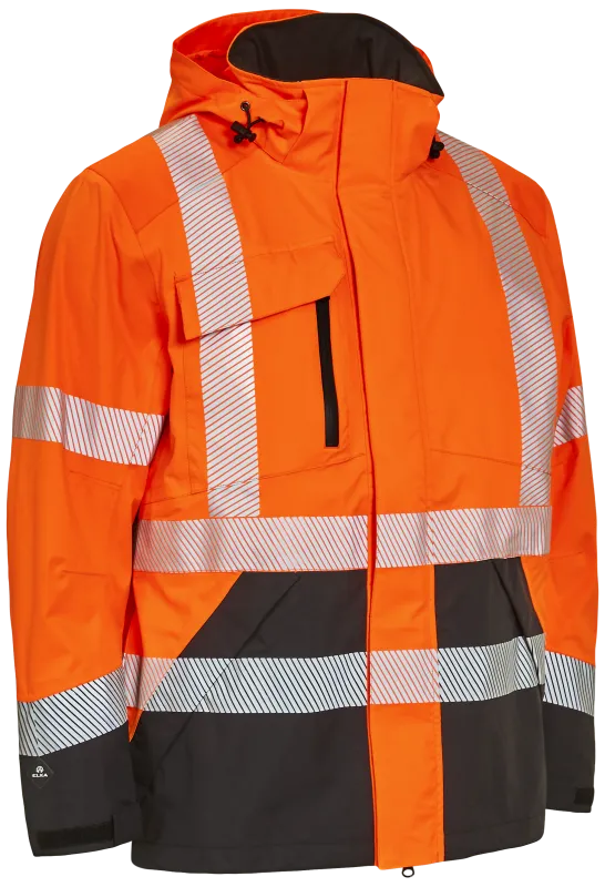 Hi-vis arbejdsjakke stretch 186000R orang/sort Str. 4XL