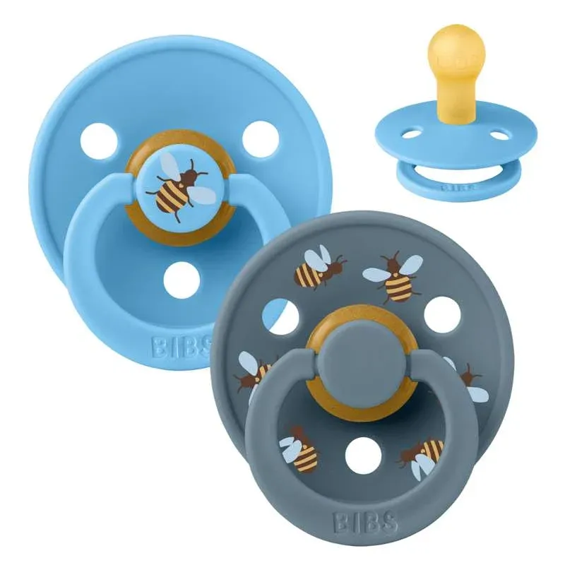 BIBS Rund Colour Sut - 2-Pak - Str. 1 - Naturgummi - Bumblebee Studio - Breeze Mix