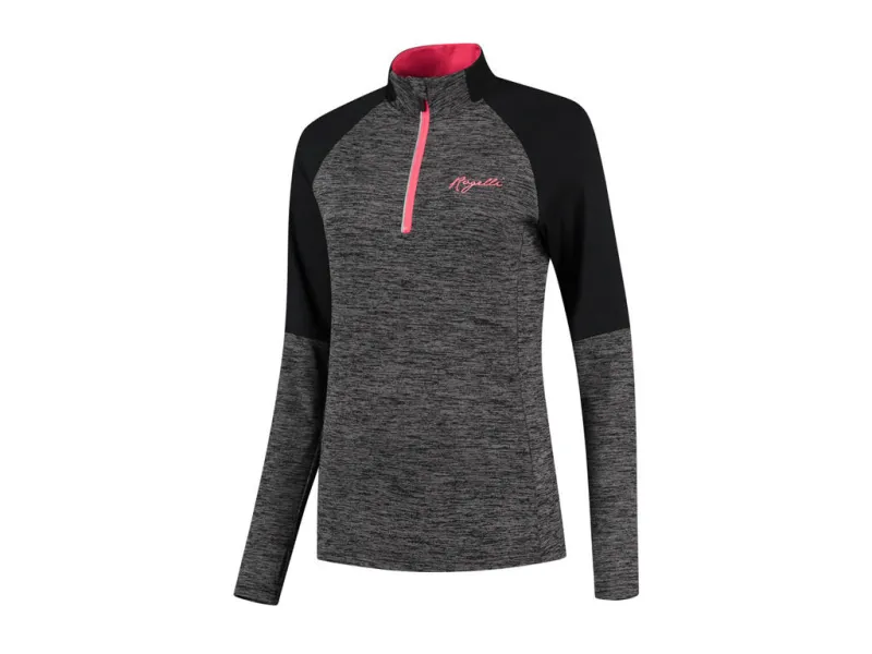 Rogelli Enjoy - Sports T-shirt Dame - Lange ærmer - Melange sort pink - Str. XS