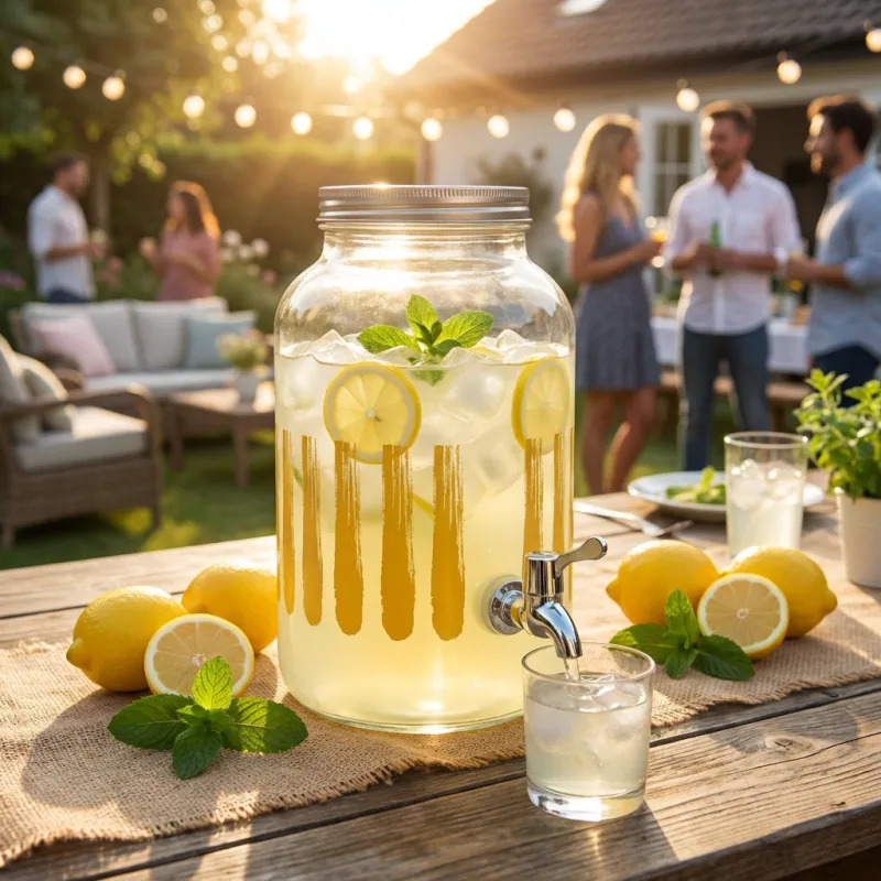 Drinksdispenser Glas Gul 6l