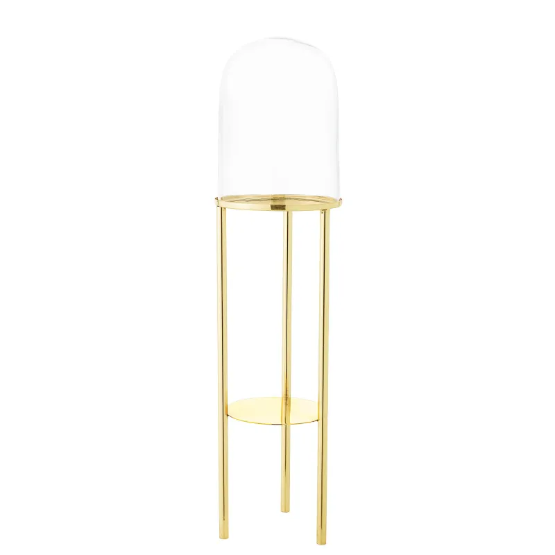 BLOOMINGVILLE See Me piedestal, m. hylde - glas og guld stål (H: 81cm, D: 20 cm)