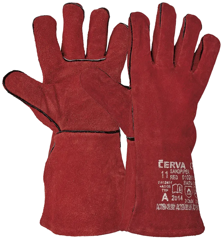 Svejsehandsker 'Sandpiper Red' kraftig læder st.11