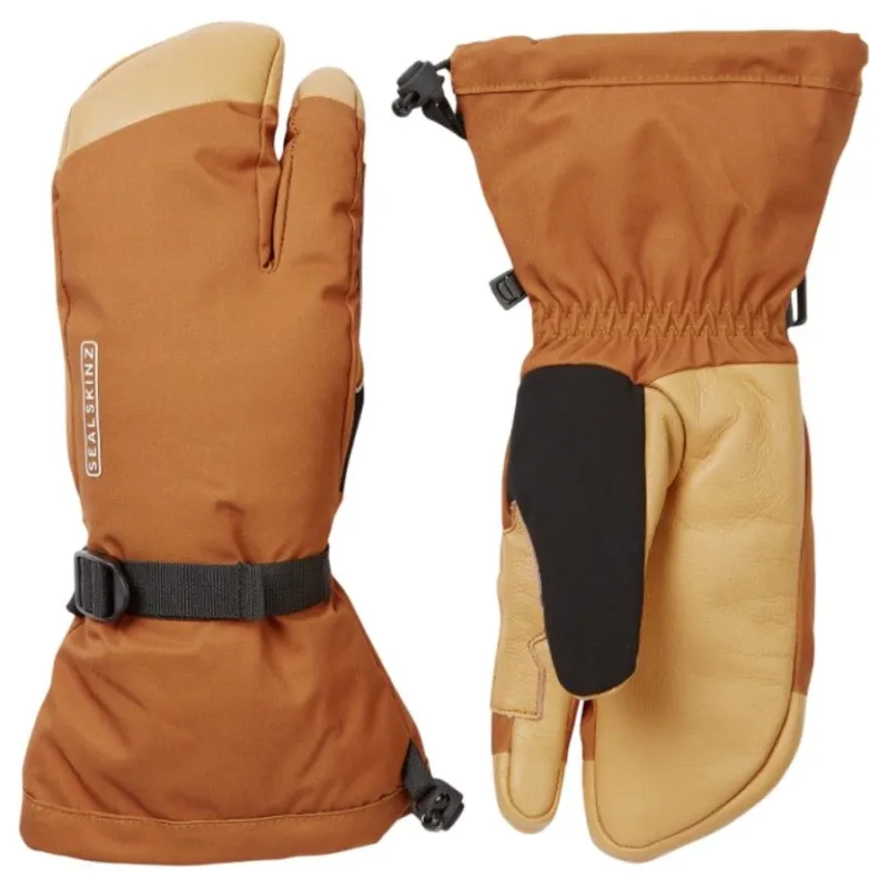 Sealskinz Congham, 3 finger, handsker, orange